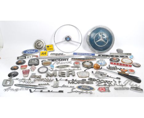 Automobilia / Motoring Interest - An assortment of early 20th century motoring car badges and other curios to include; multip