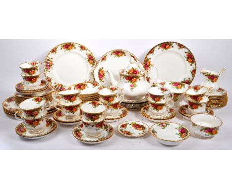 Royal Albert - A large mid 20th century circa 1960s ceramic tea service set. In the Old Country Roses pattern, with transfer 