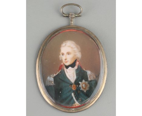 After Lemuel 'Francis' Abbott (British, 1760-1803) - a portrait miniature of Admiral Horatio Nelson in full uniform, oval wat