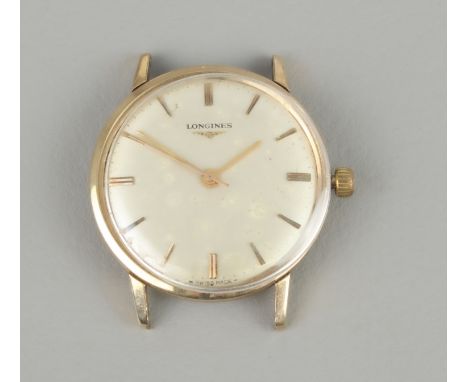 A vintage Longines gents 9ct gold cased manual wind wrist watch - hallmarked London 1970, the case back marked 'Baume 61756',