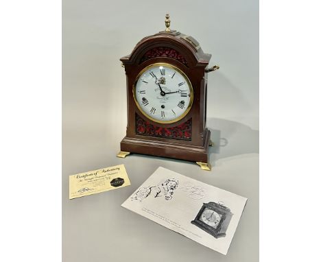 An F. W. Elliott for Garrard & Co limited edition mahogany bracket clock - made to commemorate the 350th anniversary of the W
