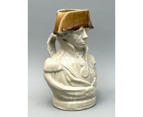 A 19th century salt glazed stoneware 'Admiral Lord Nelson' portrait jug - copied from the original by Doulton of Lambeth, mod