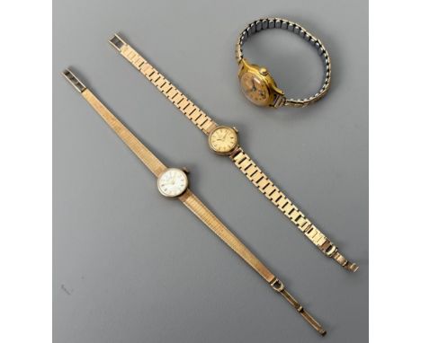 Two vintage ladies 9ct gold bracelet watches by Omega and Vertex Revue - the Omega with London hallmark, 1966, case no. 71156