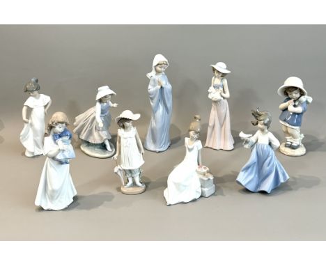 Nine Nao figures - including no.1315&nbsp; 'One For You, One For Me'; no.1088, 'My Winged Friend'; no.1430 'Spring Has Come';