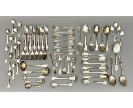A part-suite of Danish silver plated flatware - early 20th century, by Elektropletwarefabrik &amp; Metalwarefabrik Victoria, 
