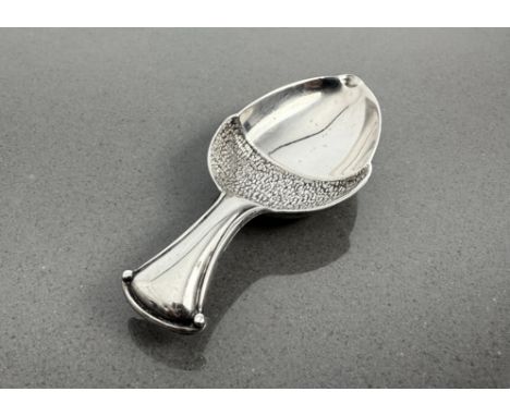 An Edwardian novelty silver caddy spoon in the shape of an acorn by Thomas Bradbury &amp; Son, hallmarked Sheffield 1909