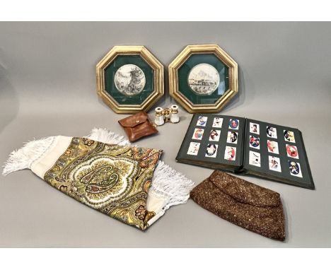 A small group of collectables - including a pair of French gilt brass and mother of pearl opera glasses by Lemaire Fils or Pa