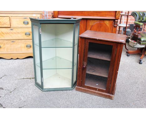 Two vintage glazed hanging cupboards