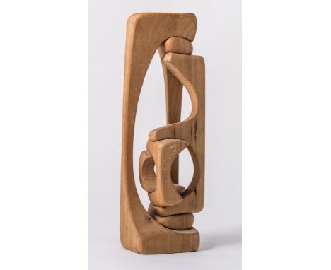 Brian Willsher, an interlocking abstract sculpture, 1987, signed and dated in pen, 25cmArtist's Resale Rights may apply to th