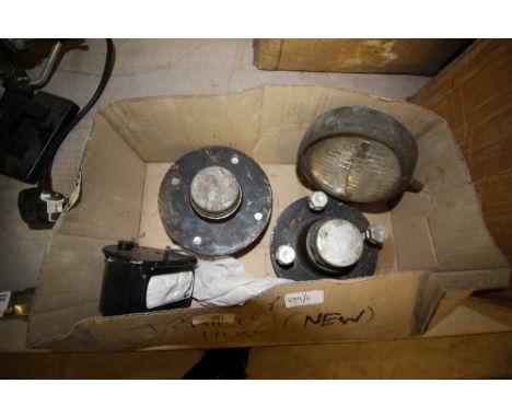 Box Vintage Car Lights and wheel hubs