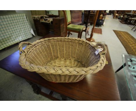 Vintage wickerwork laundry basket