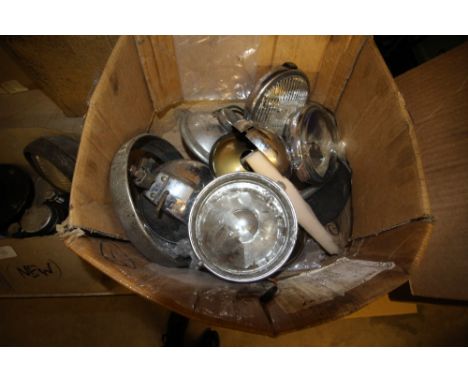 Box Vintage Car Lights including Lucas
