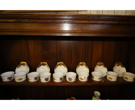 Royal Worcester 'Evesham' ramekins and gold rimmed scallop dishes