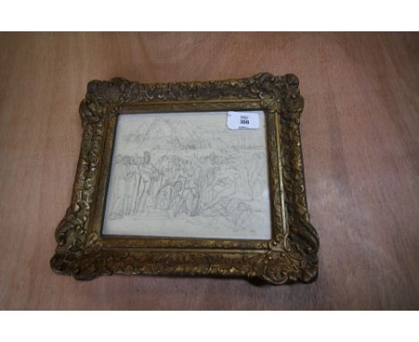 Attributed to Joseph Anton Koch (1768-1839), pencil drawing, preparatory sketch possibly for Ossian's Fingal, a deluxe volume