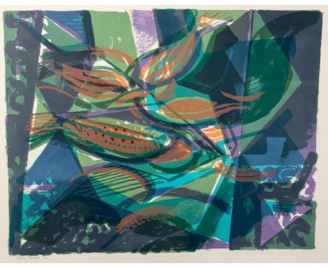 NORMAN JAQUES (1922-2014) TWO COLOUR PRINTS?Autumn?, (17/20), Signed Artist Proof ?Fish Tank?, (10/12) 19? x 24? (48.2cm x 61