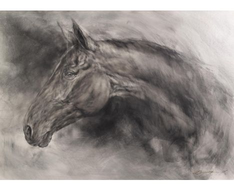 GARY BENFIELD (b.1965) MONOCHROME ACRYLIC ON BOARD ?Patience II? Signed, titled to label verso 23? x 31? (58.4cm x 78.8cm) C/
