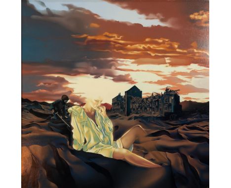 MALCOLM DICKSON (b.1941) OIL ON BOARD ?The Angel of the Hearth and Home? Initialled, titled, signed and dated November 1978 v