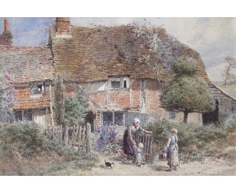 Myles Birket Foster, RWS (British 1825-1899)Cottage at Wheeler Street, Witley signed with monogram (lower left)watercolour he