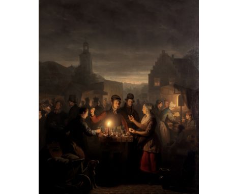 Petrus van Schendel (Belgian 1806-1870)The Noordermarkt by Night, Amsterdam signed and dated 'P.vanSchendel/1840' (lower righ