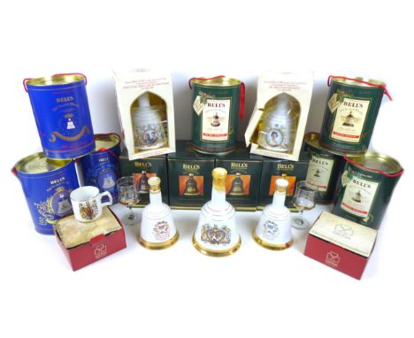 A collection of Royal commemorative and Christmas Bell's Old Scotch Whisky decanters, comprising birth of Princess Beatrice, 