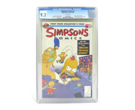 A Simpsons Comics #1 first issue collector's item, CGC - 9.2, 1993, published by Bongo Comics Group. 