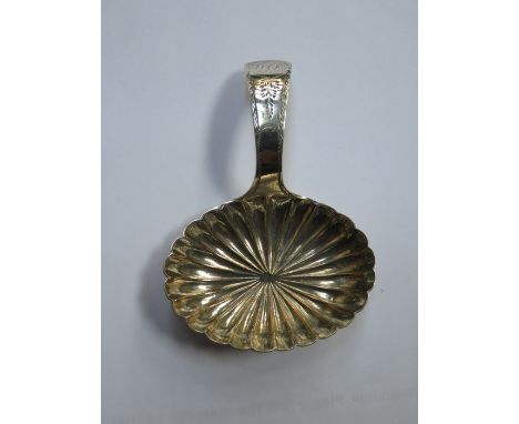 HALLMARKED SILVER GEORGIAN CADDY SPOON, BIRMINGHAM ASSAY 