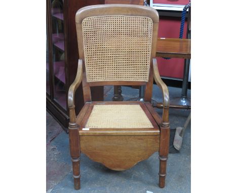 MAHOGANY COMMODE WITH BERGERE BACK AND SEAT 