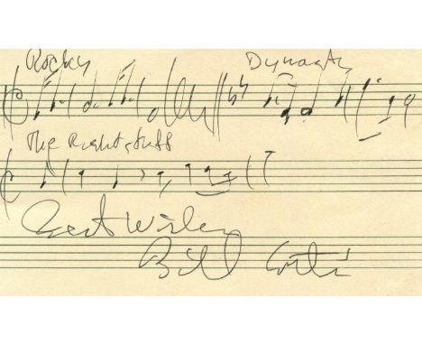 CONTI BILL: (1942-     ) American composer and conductor of film scores, Academy Award winner. Small series of A.M.Qs.S., Bil