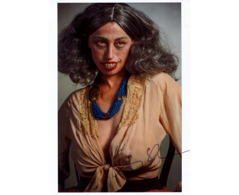 SHERMAN CINDY: (1954-&nbsp;&nbsp;&nbsp;&nbsp; ) American artist. Signed colour 5 x 7 photograph, the image depicting Sherman 