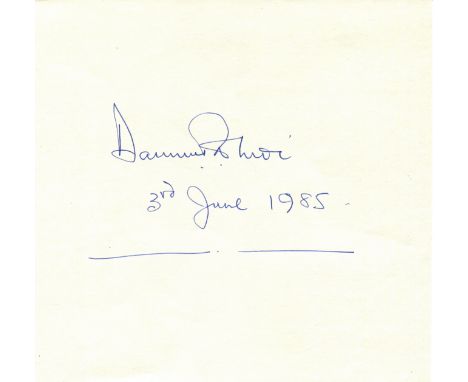 MOI DANIEL ARAP: (1924-2020) Kenyan statesman who served as the second President of Kenya 1978-2002. Blue ink signature ('Dan