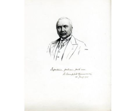 CAMPBELL-BANNERMAN HENRY: (1836-1908) British Prime Minister 1905-08. A fine original black pen and ink drawing of Campbell-B