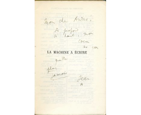 COCTEAU JEAN: (1889-1963) French poet, playwright, novelist, designer, filmmaker, visual artist and critic. Book signed and i