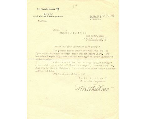 [NAZI OCCULT]: DARRE RICHARD WALTHER: (1895-1953) Argentinean-born SS-Obergruppenfuhrer of World War II. Reich Minister of Fo