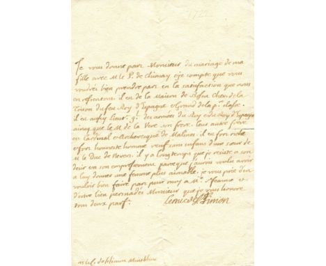 ROUVROY LOUIS DE: (1675-1755) Duc de Saint-Simon. French soldier, diplomat and memoirist. Saint-Simon's enormous memoirs are 