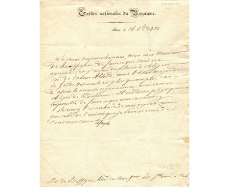 LAFAYETTE MARQUIS DE: (1757-1834) Gilbert du Motier. French aristocrat and military officer who fought in the American Revolu