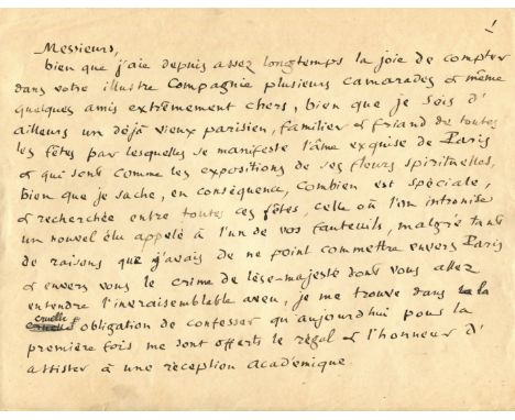 RICHEPIN JEAN: (1849-1926) French Poet and Novelist. Two excellent and lengthy documents, the first being the original manusc