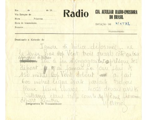 MERMOZ JEAN: (1901-1936) French pioneer aviator, looked upon as a hero by other pilots such as Antoine Saint-Exupery. An extr