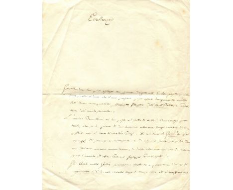 PACINI GIOVANNI: (1796-1867) Italian Composer. Son of buffo Luigi Pacini. A Sicilian mainly opera composer. A very fine A.L.S