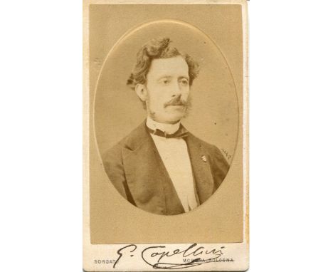 CAPELLINI GIOVANNI: (1833-1922) Italian geologist and palaeontologist. Vintage signed and inscribed sepia carte-de-visite pho