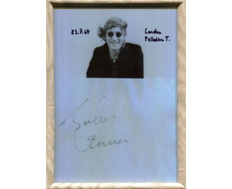 LENNON JOHN: (1940-1980) English musician, a member of the Beatles. Ink signature ('John Lennon') on a 12mo piece, mounted be