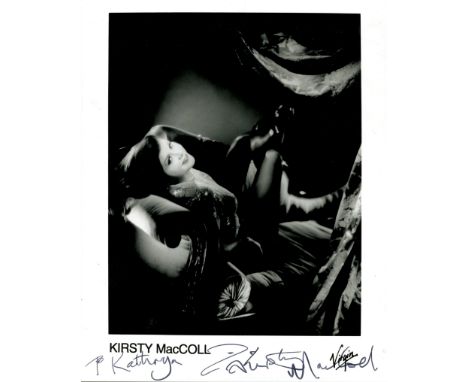 MACCOLL KIRSTY: (1959-2000) British singer and songwriter. Signed and inscribed 8 x 10 photograph, the Virgin records publici