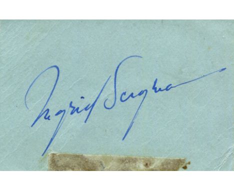 CASABLANCA: Small selection of signed clipped pieces and cards etc. by various cast members of the classic romantic drama fil