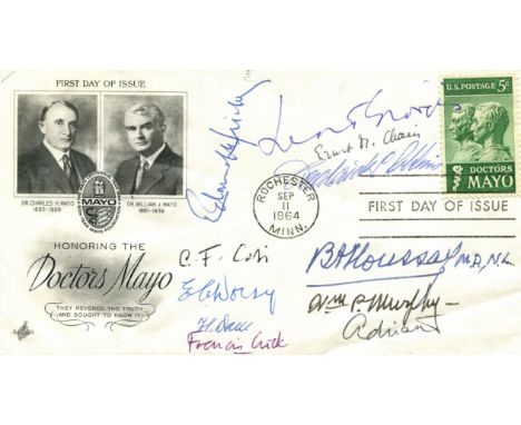 NOBEL PRIZE WINNERS: A good multiple signed First Day of Issue cover honouring the Mayo Brothers and featuring their images a