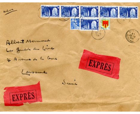 PREVERT JACQUES: (1900-1977) French poet and screenwriter. A large (11.5 x 9”; 29 x 22.5 cm) autograph envelope signed by the