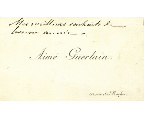 GUERLAIN AIME: (1834-1910) French master perfumer, son of the founder of Guerlain, Pierre-Francois Pascal Guerlain. The perso