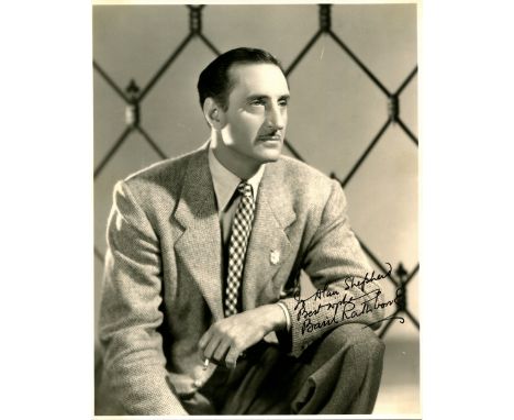 RATHBONE BASIL: (1892-1967) British actor, famous for his portrayal of Sherlock Holmes in a number of films. A good vintage s