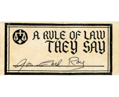 RAY JAMES EARL: (1928-1998) American fugitive convicted for assassinating Martin Luther King Jr. in 1968. Black ink signature