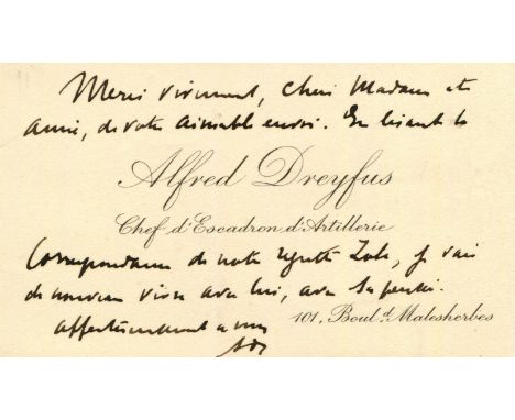 DREYFUS ALFRED: (1859-1935) French artillery officer of Jewish ancestry whose trial and conviction in 1894 on charges of trea