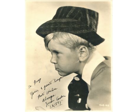 COOPER JACKIE: (1922-2011) American child actor, an Academy Award nominee. An excellent, rare vintage signed and inscribed se