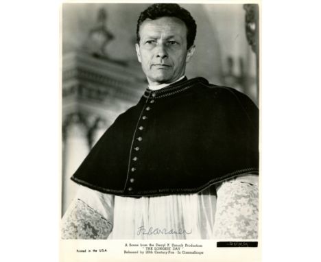BARRAULT JEAN-LOUIS: (1910-1994) French actor. Signed 8 x 10 photograph of Barrault standing in a half-length pose wearing a 